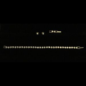 Vintage Avon Clear Crystal Bracelet & Earring Set